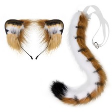 Tiger Ears and Tail Set Cosplay Kids Costume Accessories Bendable Headwear Tiger