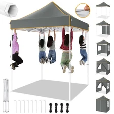 6.5x6.5ft Pop up Canopy Heavy Duty Waterproof UV 50+ Event Tent with 4 Sidewalls