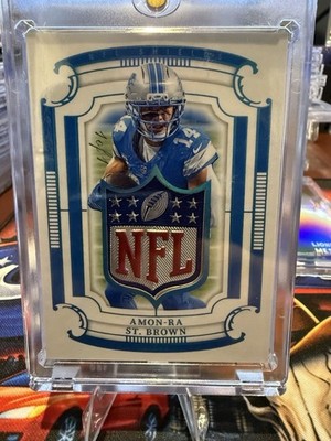 2025 National Treasures NFL Shields Amon-Ra St. Brown Lions Patch SSP SH-ASB 1/1