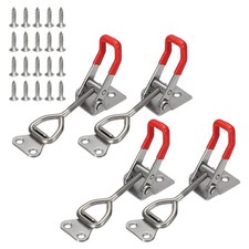 4Pack 4002 304 Stainless Steel Adjustable Toggle Latch Leather Case Silver