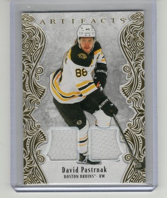 2025-26 Upper Deck Artifacts Gold Matertial Dual Jersey #78 David Pastrnak /299