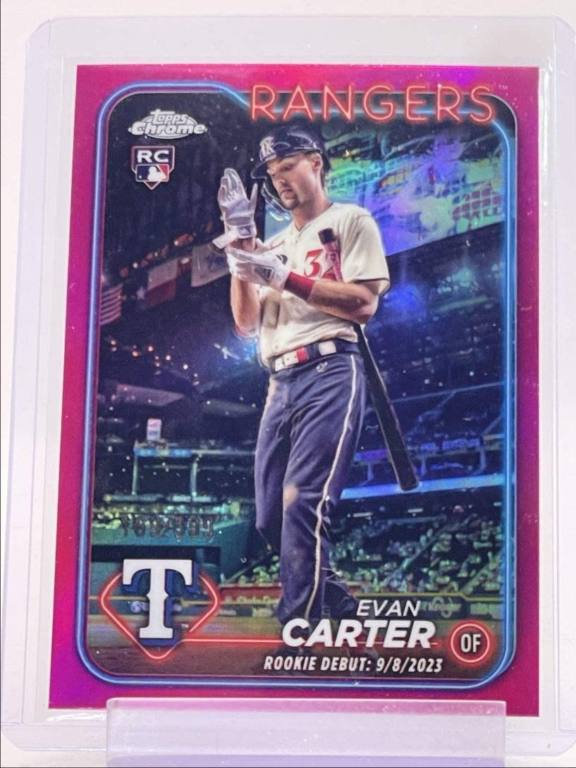 EVAN CARTER 2024 TOPPS CHROME UPDATE ROOKIE DEBUT MAGENTA RC /399 Q6156