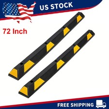 2Pcs 72" Curb Parking Garage Floor Stopper 55000LB Rubber Parking Curb
