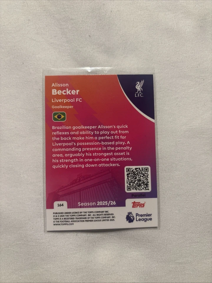 2026 TOPPS PREMIER LEAGUE ALISSON BECKER 5/5 - Image 3 of 4