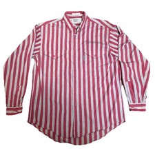 Vintage Levi's Men's Striped Long Sleeve Button Shirt Silver Tab Size Medium