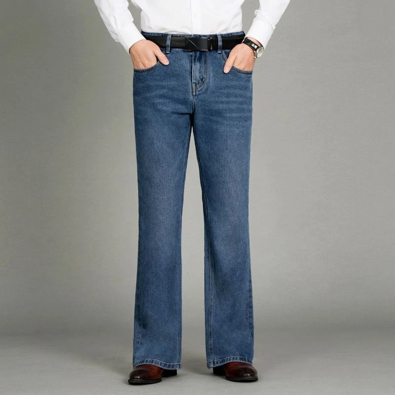 Herren Bell Bottom Flared Jeans Vintage 60er 70er Denim Hosen Bootcut Hosen - Bild 3 von 4