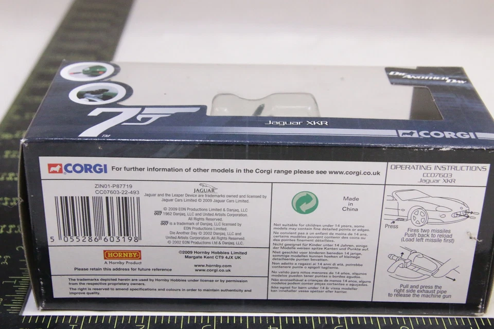 1:36 James Bond Diecast Jaguar XKR Die Another Day por Corgi Hornby NUEVO Stock Antiguo Foto 3 de 4