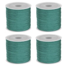 4 Rolls Nylon String Cord 45 Yards 0.8mm Nylon Cord Beading, Black Green