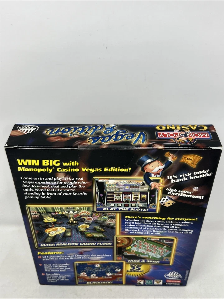Monopoly Casino: Vegas Edition (PC, 2001) Deluxe Box Set New Sealed - Image 3 of 4