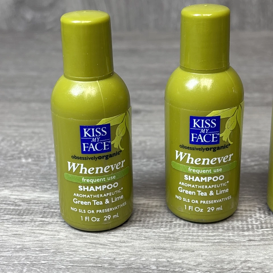 Lot of 5 Kiss My Face Whenever Travel Size Shampoos with Green Tea and Lime 1oz - Image 2 of 4