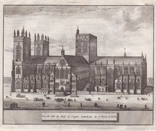 York Minster Cathedral England View Engraving Van Der Aa 1707
