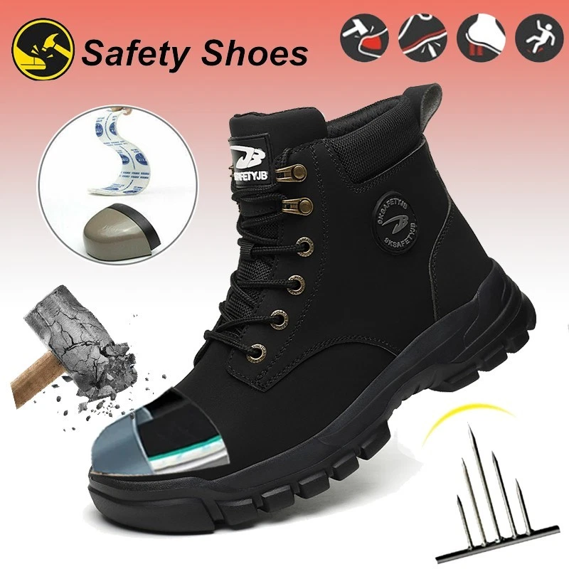 Work Shoes for Men Anti Puncture Sneakers Waterproof Safety Shoes Non Slip