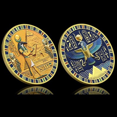 Alte Ägypten Horus Falke Münze Pharao Pyramide Hieroglyphe Sammlerstück Geschenk