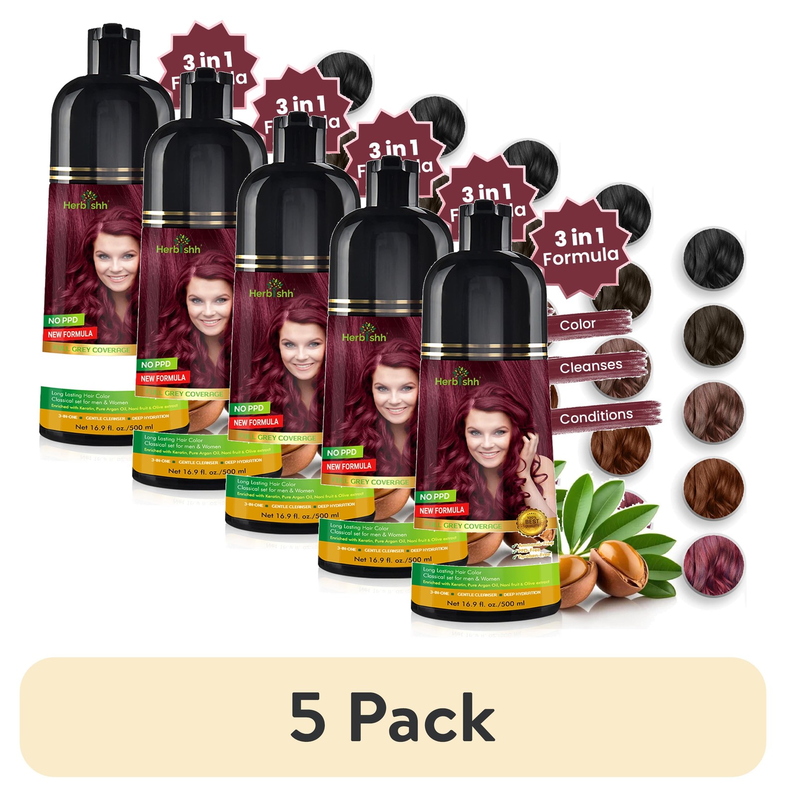 Shampoo For Gray Hair With Pack 2 Hair Colour Stai