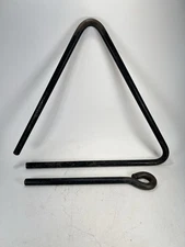 Vintage Heavy Duty Triangle Dinner Bell w/Striker Steel Hand Forged 12”