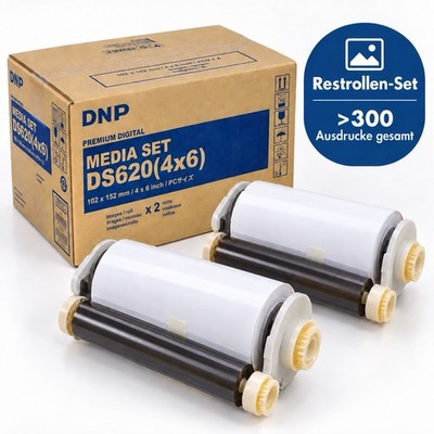 DNP DS620 Media Set Fotopapier & Farbrolle für DNP DS620 - 10x15cm, 300 Blatt