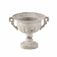 Urnenvase aus wei&szlig;em Eisen dekorativ Metall Urnenvase elegant