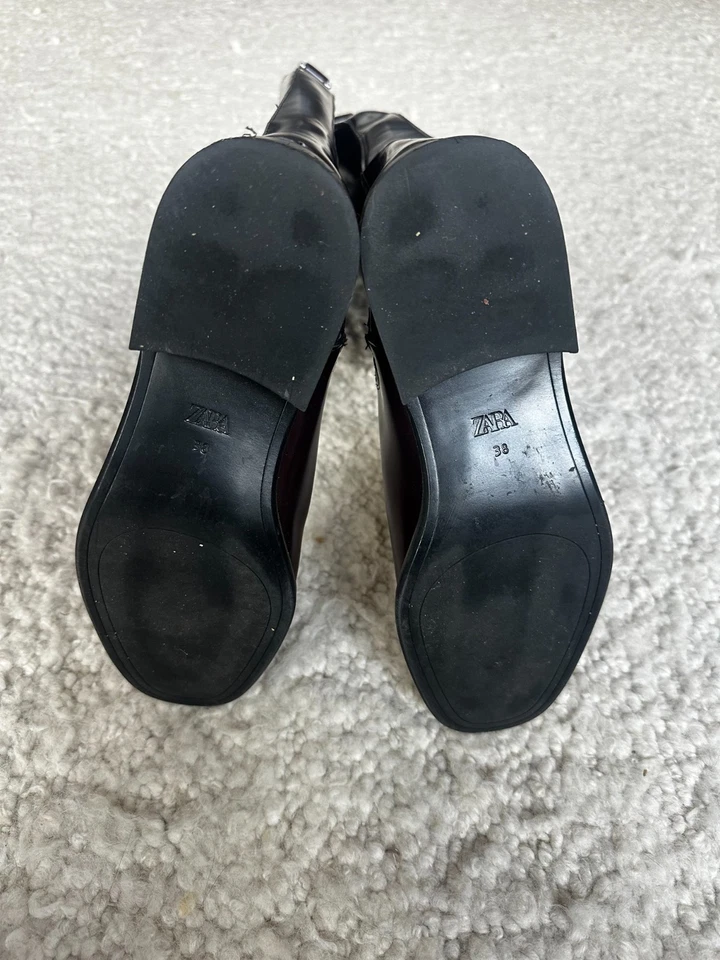 Botas de montar Zara altas de charol negro talla 38 Foto 3 de 4