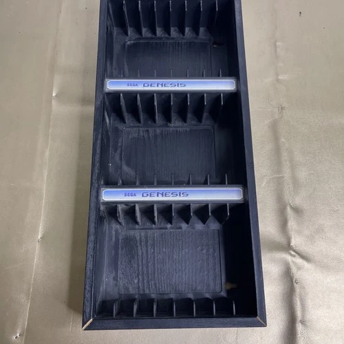 Vintage SEGA Genesis 24 Video Game Cartridge Holder Wall Mount Storage, Black