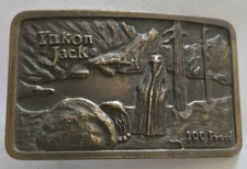 Vintage 1979 Yukon Jack 100 Proof Metal Belt Buckle