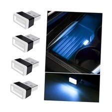 Mandark 4PCS USB LED Car Interior Atmosphere Lamp, Plug-in USB Ice Blue