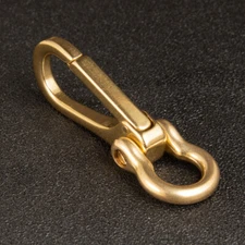 Brass Keychain Clip Detachable U Shackle for Fob Wallet Chain Accessory