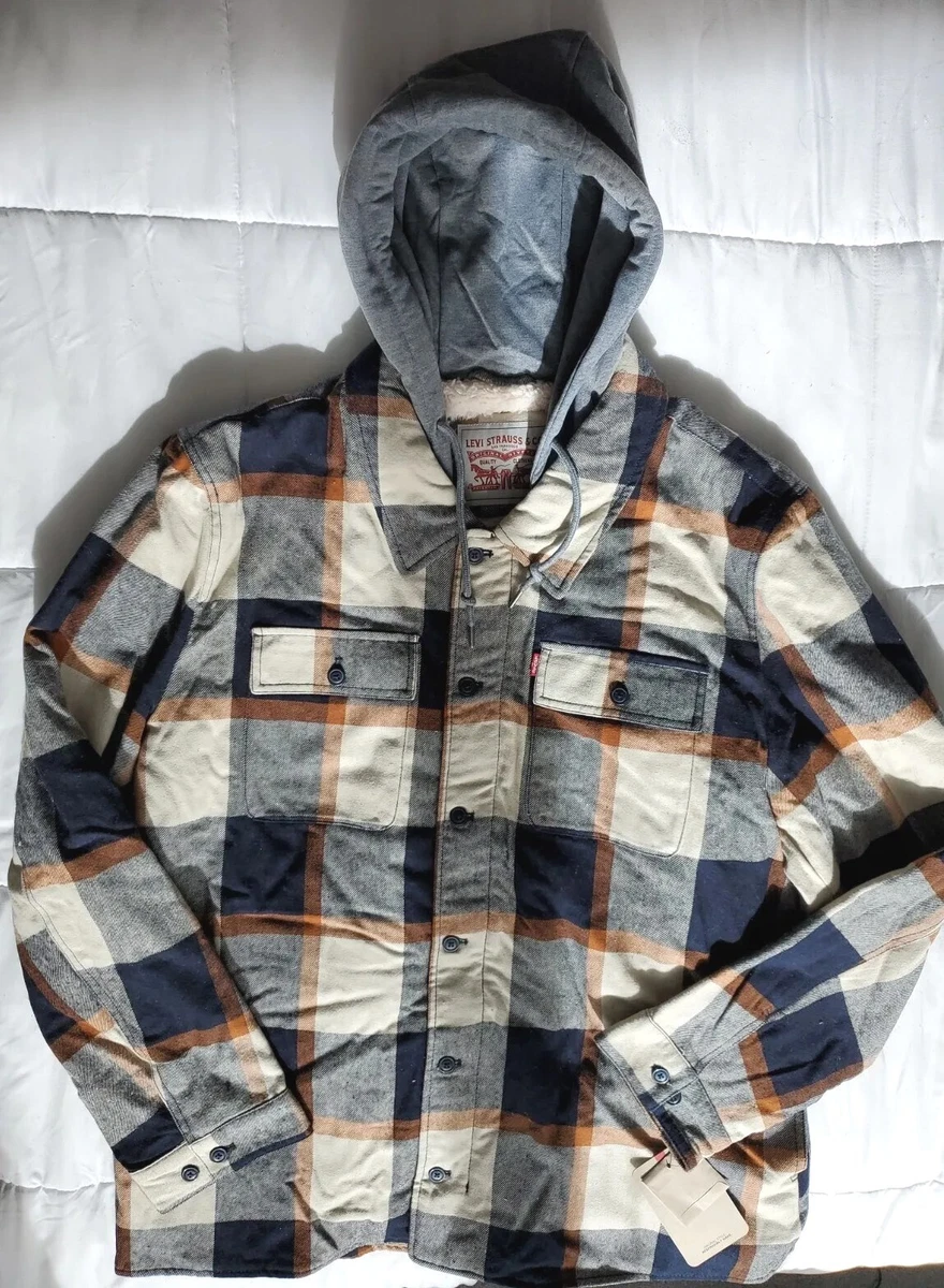Leviu0026#039;s Menu0026#039;s/Unisex Size XXL Sherpa Lined Hooded Shirt Jacket  NWT. Retails $160 | eBay