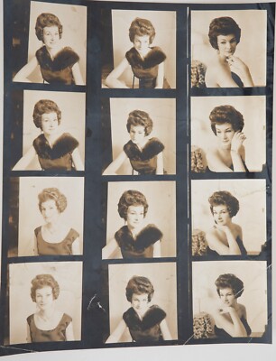 PHOTO PRINT Film Contact Board 1960 PIN-UP IMAGE FORMAT 6X6CM