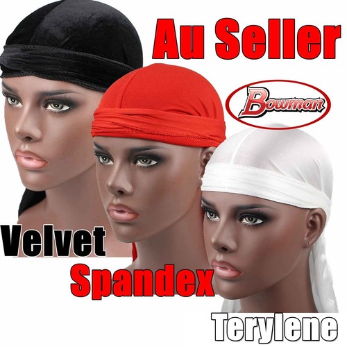 Velvet Spandex Black Durags Du Rag Cap 