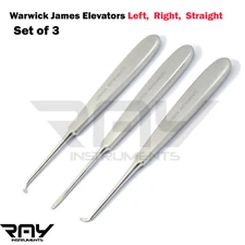 Dental Warwick James Root Elevators Straight,  Left, Right, Tooth Extraction Lab
