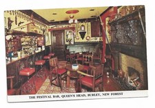 The Festival Bar, Queen's Head, Burley, New Forest vintage postcard