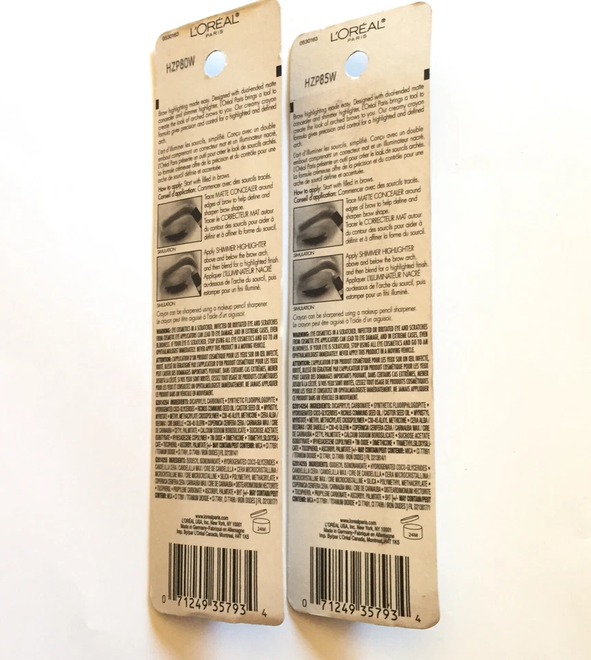 Lot Of 2 Loreal Brow Stylist Brow Raiser Highlighter Duo 625 Deep Fonce New - Image 4 of 4