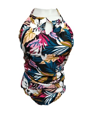 Kona sol Women NWOT Size LARGE Built-in bra Padded  Halter Swim suit(#N2