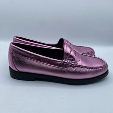 GH Bass  Co Whitney Easy Weejuns Loafer Shoes Women 6.5M Shimmer Pink Boho NWOB