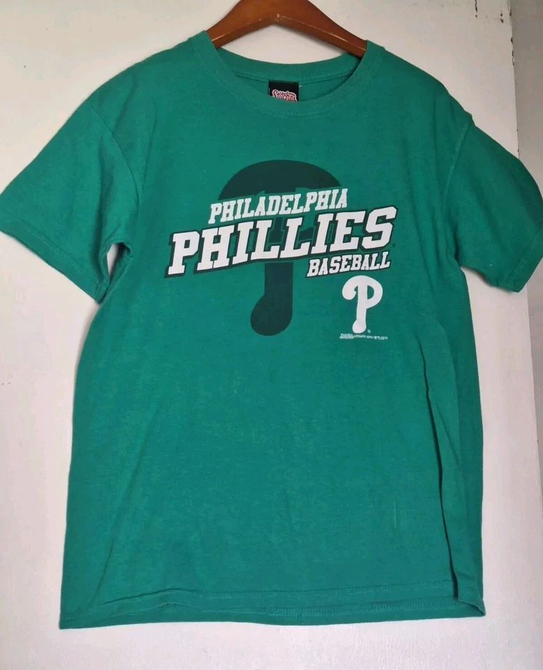 Stitches MLB Philadelphia Philles Green Short Sleeve T-Shirt Youth Size M - Image 2 of 4