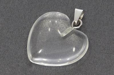  Bergkristall Herz Schmuck Anhänger mit Silber farbene öse 20x20mm - HS692