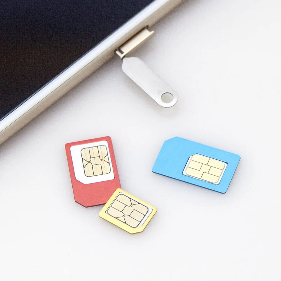 Adaptador de Tarjeta SIM 5-en-1 Nano y Micro SIM Tarjeta Chip Adaptador Kit Aguja Convertidora Foto 2 de 4
