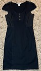 Diane von Furstenberg Dominette Dress Womens 8 Black Cap Sleeves Scoop Neckline