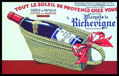 Advertising blotter, Marquis de RICHEVIGNE - Côtes-du-Rhône - Soleil de Provence