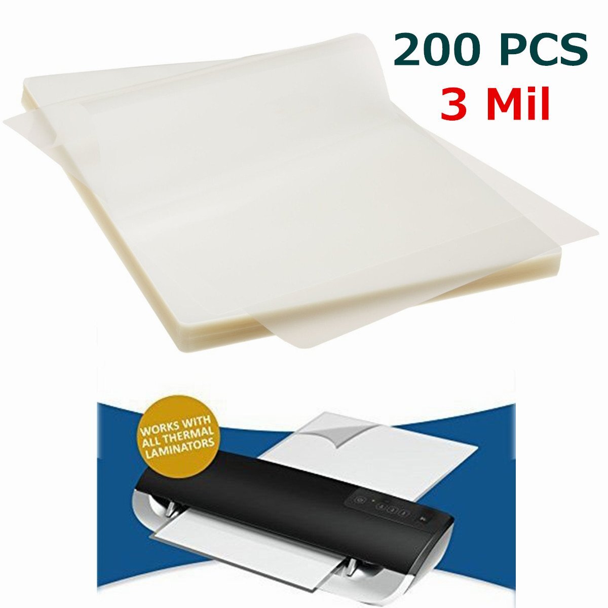 200 Letter Size Thermal Laminator Laminating Pouches for 9