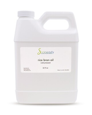 Rice Bran Oil Cold Pressed  100% Pure & Natural 32 fl oz by Soapeauty