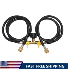 5 Feet 2 Ways Y Splitter CGA Propane Converter Adapter Hose for QCC1 20lbs Tank