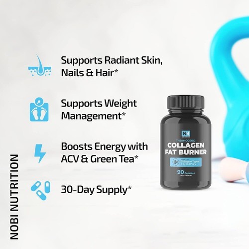 Multi Collagen Protein Peptides Fat Burner Weight Loss Supplements | 90 Capsules - Imagen 3 de 7