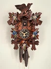 cuckoo clock black forest 1 day original german wood carving mechanical painted