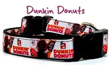 Dunkin Donuts dog collar handmade adjustable buckle 1" or 5/8" wide or leash 