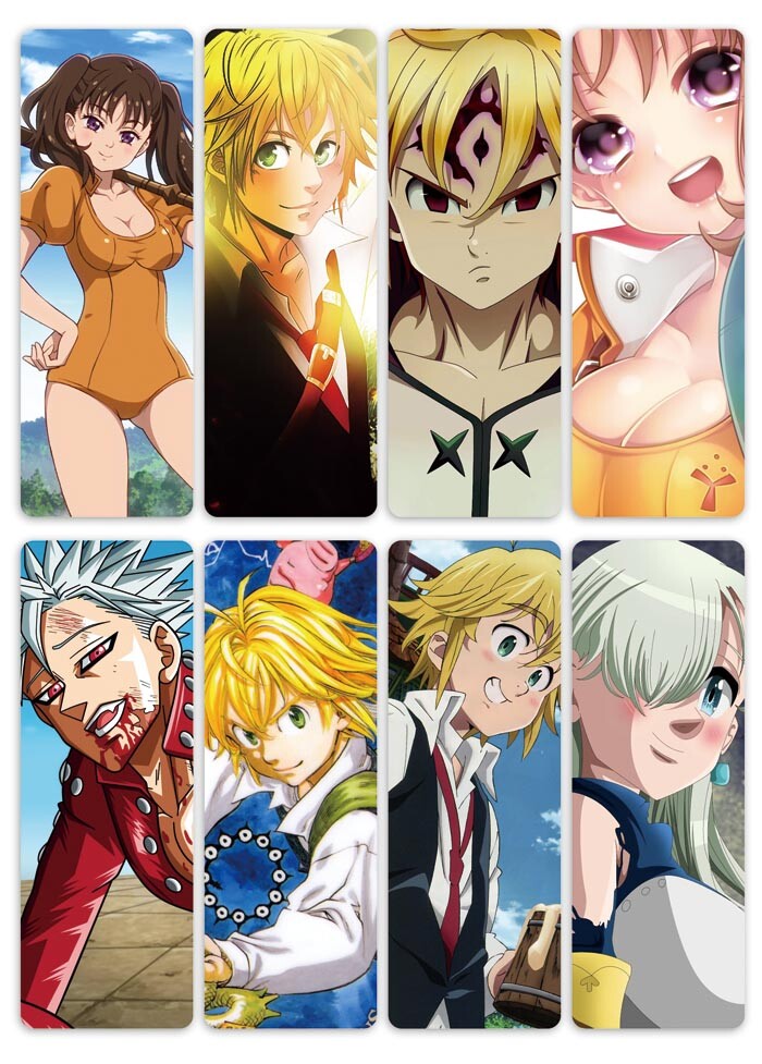 Anime Seven Deadly Sins Nanatsu no Taizai Bookmarks pcs set