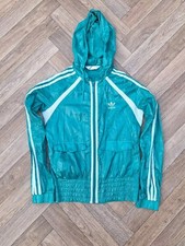 Girls Green Polyester Adidas Track Jacket. Rain Jacket Size Uk 10