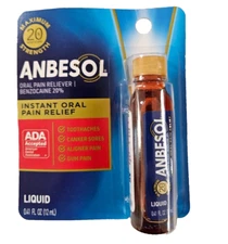Anbesol LIQUID Mouth Pain Relief Maximum Strength 0.41oz --