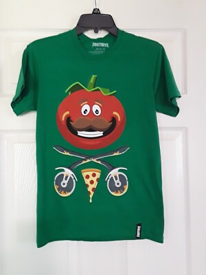 NWT Fortnite Tomatohead T-Shirt Graphic Epic Games Tomato Pizza XS 