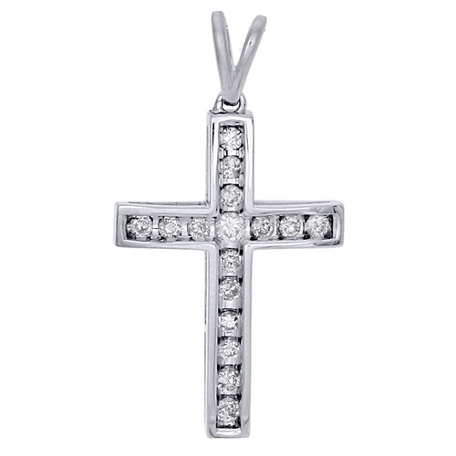 10K White Gold Ladies Round Diamond 